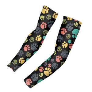 afpanqz dog paws print summer oversleeve sports sleeves for arms uv rays protection arm sleeves 1 pair arm shields tattoo covers cooling compression sleeves cooling running cycling golf fishing l