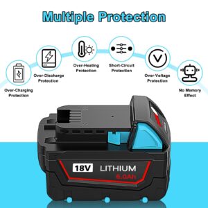 Amsbat 【Upgraded to 6000mAh 18V Battery Replacement for Milwaukee Compatible with Milwaukee Lithium Battery Compatible with Milwaukee 18V Batteries 48-11-1850 48-11-1862 48-11-1840（1 Pack）