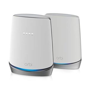 netgear orbi wifi 6 cable modem router + satellite extender, ax4200, covers 5000 sq. ft., 40+ devices
