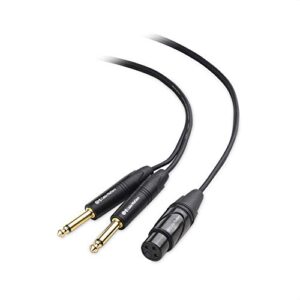 cable matters female xlr to 1/4 splitter adapter cable 6 ft (dual 1/4 inch to xlr mono audio cable)