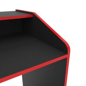 Polifurniture Legend Gaming Desk, Black & Red