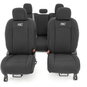 Rough Country Neoprene Seat Covers for 2020-2022 Jeep Gladiator JT - 91034, Front/Rear, Black