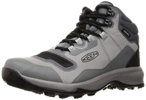 keen men's tempo flex mid height lightweight waterproof hiking boot, drizzle/black, 12