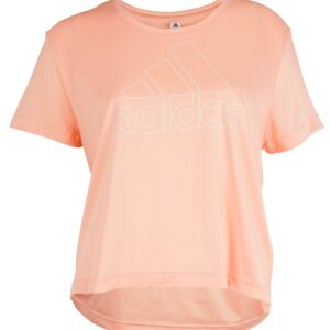 ADIDAS Women's Badge of Sport Graphic Tee, Glow Pink Large