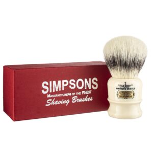 chubby shaving brush- simpson shaving brushes - faux ivory handle (chubby 2 synthetic)
