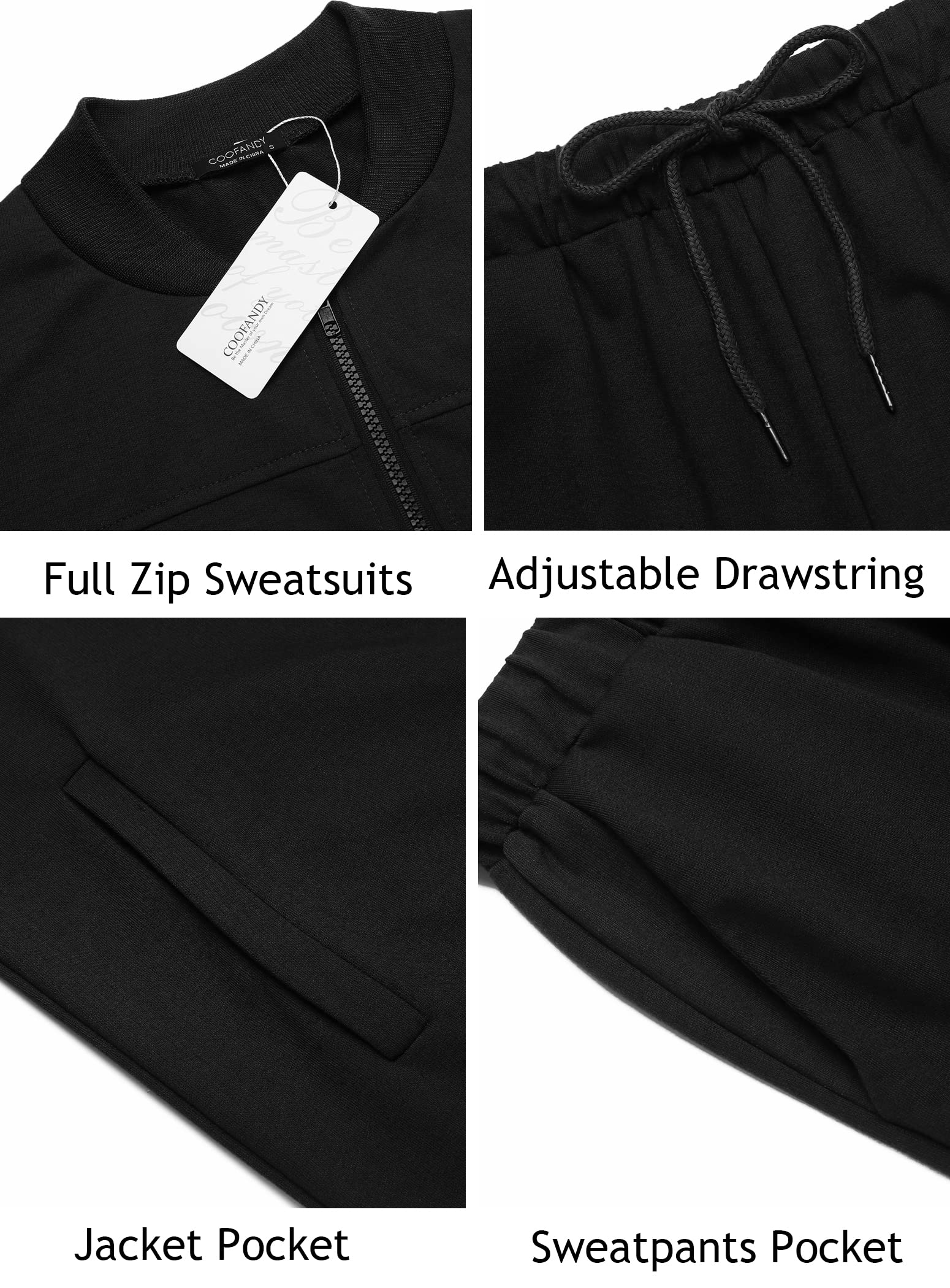 COOFANDY Men's Tracksuit Athletic Full Zip Casual Sports Jogging Gym Sweatsuit