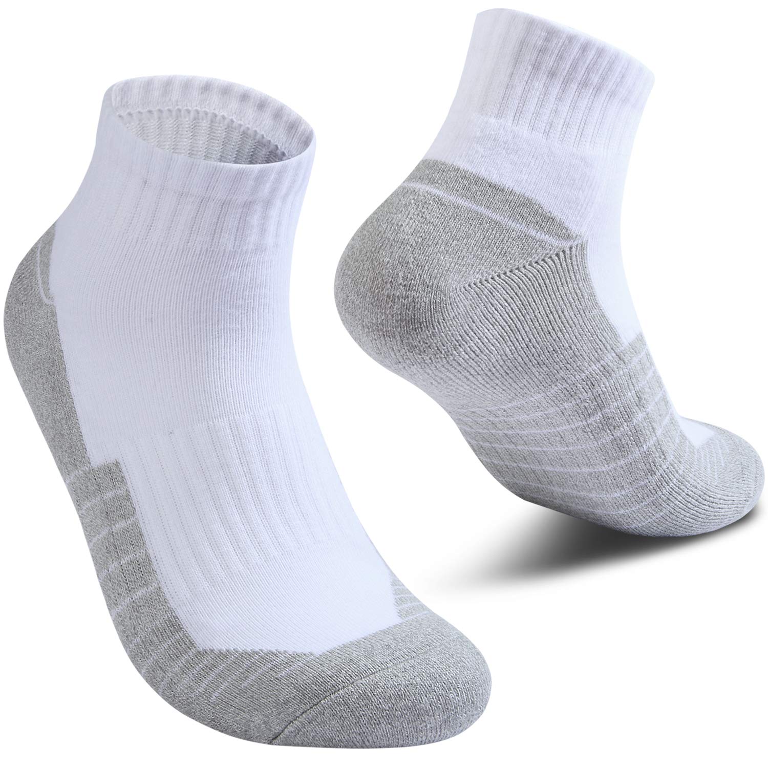 Begrily Cotton Socks for Men Low Cut, Max Cushion Thick Athletic Ankle Mens Sock for Hiking Running Sport Work 6 Pack Color Assorted Size 6-12