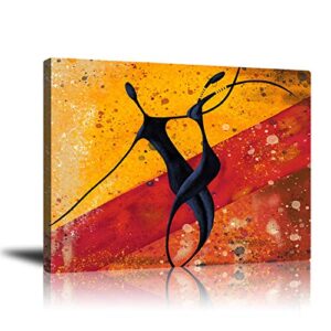 guyuehu abstract modern dancers wall art oil paintings living room decor canvas pictures prints african american couple frame poster studio showroom dorm bedroom home decoration 16x20 inch