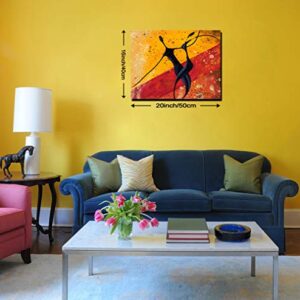 GUYUEHU Abstract Modern Dancers Wall Art Oil Paintings Living Room Decor Canvas Pictures Prints African American Couple Frame Poster Studio Showroom Dorm Bedroom Home Decoration 16x20 inch