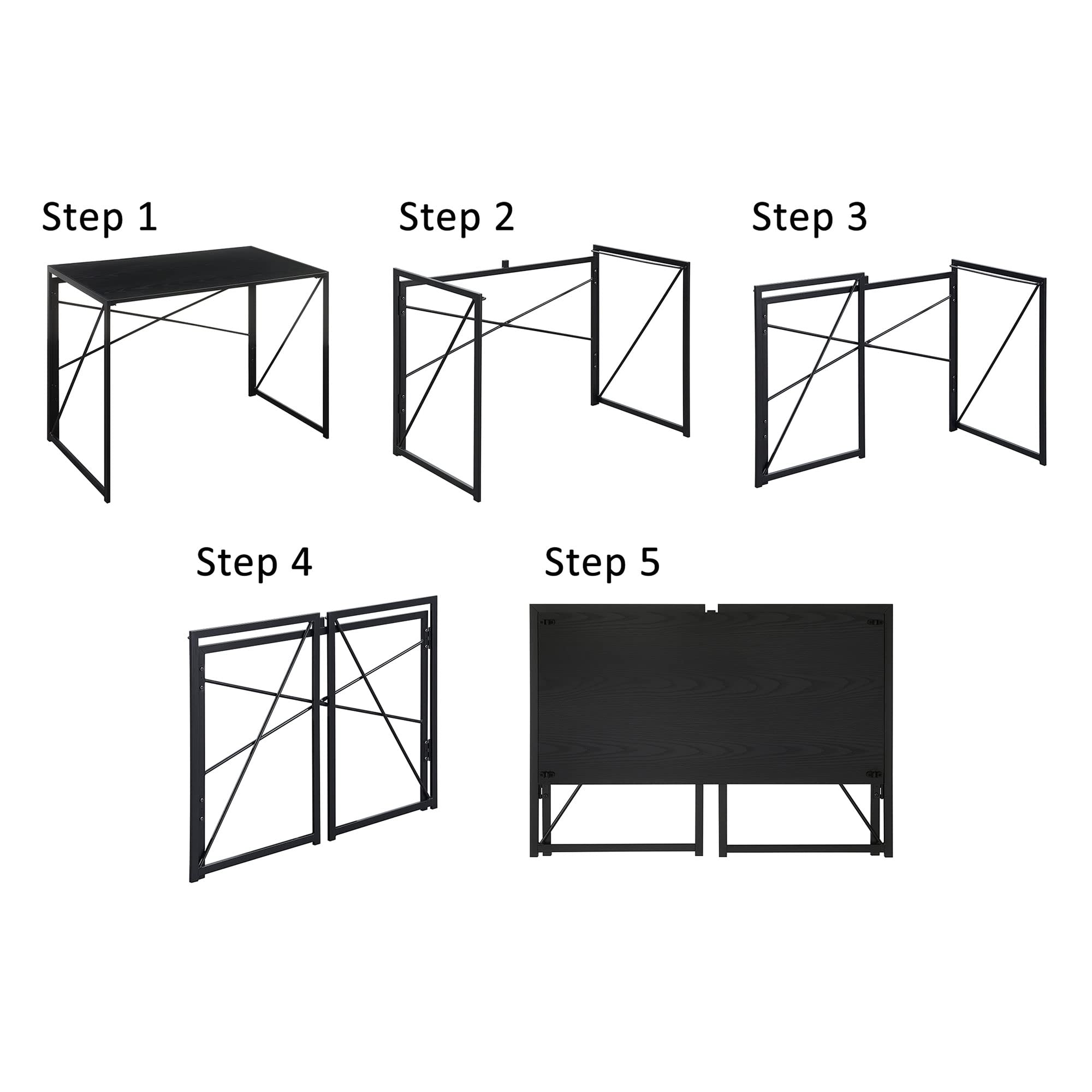 Convenience Concepts Xtra Folding Desk, White/White