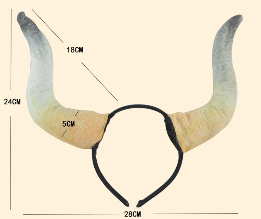 BinaryABC Halloween Large Bull Horns Costume Headband,Halloween Goat Horns Cosplay Costume Accessory,Halloween Party Favor