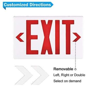 EXITLUX 6 Pack- Led Red LED Exit Signs with Emergency Lights -UL Listed Double Face Hardwired -120/277VAC - US Standard Emergency Exit Sign Lighting For Busniess.