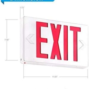 EXITLUX 6 Pack- Led Red LED Exit Signs with Emergency Lights -UL Listed Double Face Hardwired -120/277VAC - US Standard Emergency Exit Sign Lighting For Busniess.