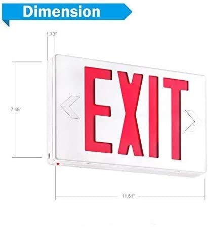 EXITLUX 6 Pack- Led Red LED Exit Signs with Emergency Lights -UL Listed Double Face Hardwired -120/277VAC - US Standard Emergency Exit Sign Lighting For Busniess.