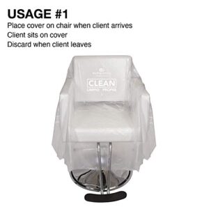 OG Essentials Clear Tear Resistant Disposable Chair Covers (71" x 59") for Salons, Spas, Barbers, and Others 25pk