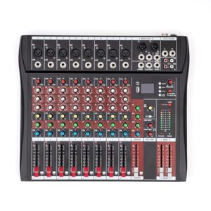 8 channel mixing console, bluetooth & mp3 recorder dedicated stereo audio mixer digital usb mixing console, professional ultra low noise sound mixing console for stage