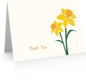 daffodil thank you cards (24 foldover cards and envelopes)