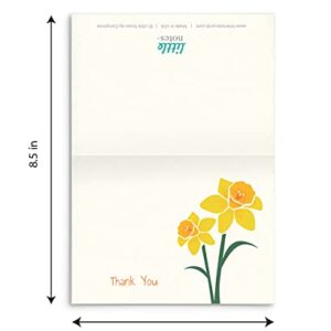 Daffodil Thank You Cards (24 Foldover Cards and Envelopes)