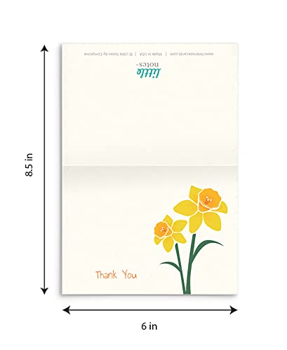 Daffodil Thank You Cards (24 Foldover Cards and Envelopes)