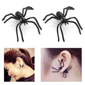 halloween costumes for women girls, halloween stud earrings for women girls, spider earrings scary funny spider halloween decorations cosplay party supplies favors gifts