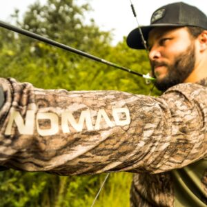 Nomad Mens Pursuit Long Sleeve Shirt | Hunting Shirt W/Sun Protection, Mossy Oak Bottomland, X-Large