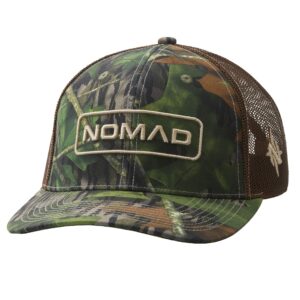 nomad mens trucker hat | turkey hunting camo hat, hunter - mossy oak shadowleaf, one size