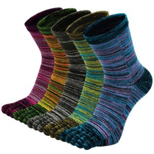 hellomamma toe socks mens five finger striped sock running athletic cotton ankle sox 5 pairs