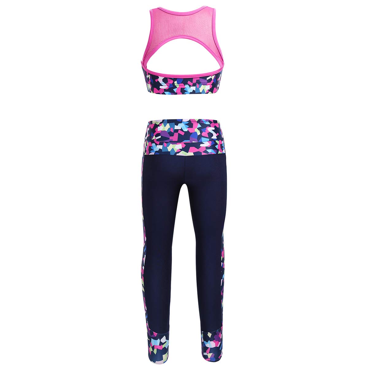 iiniim Kids Girls Athletic Tracksuits Sports Bra Crop Top With Leggings Gym Workout Outfits for Yoga Running Cycling Rose_Red 10