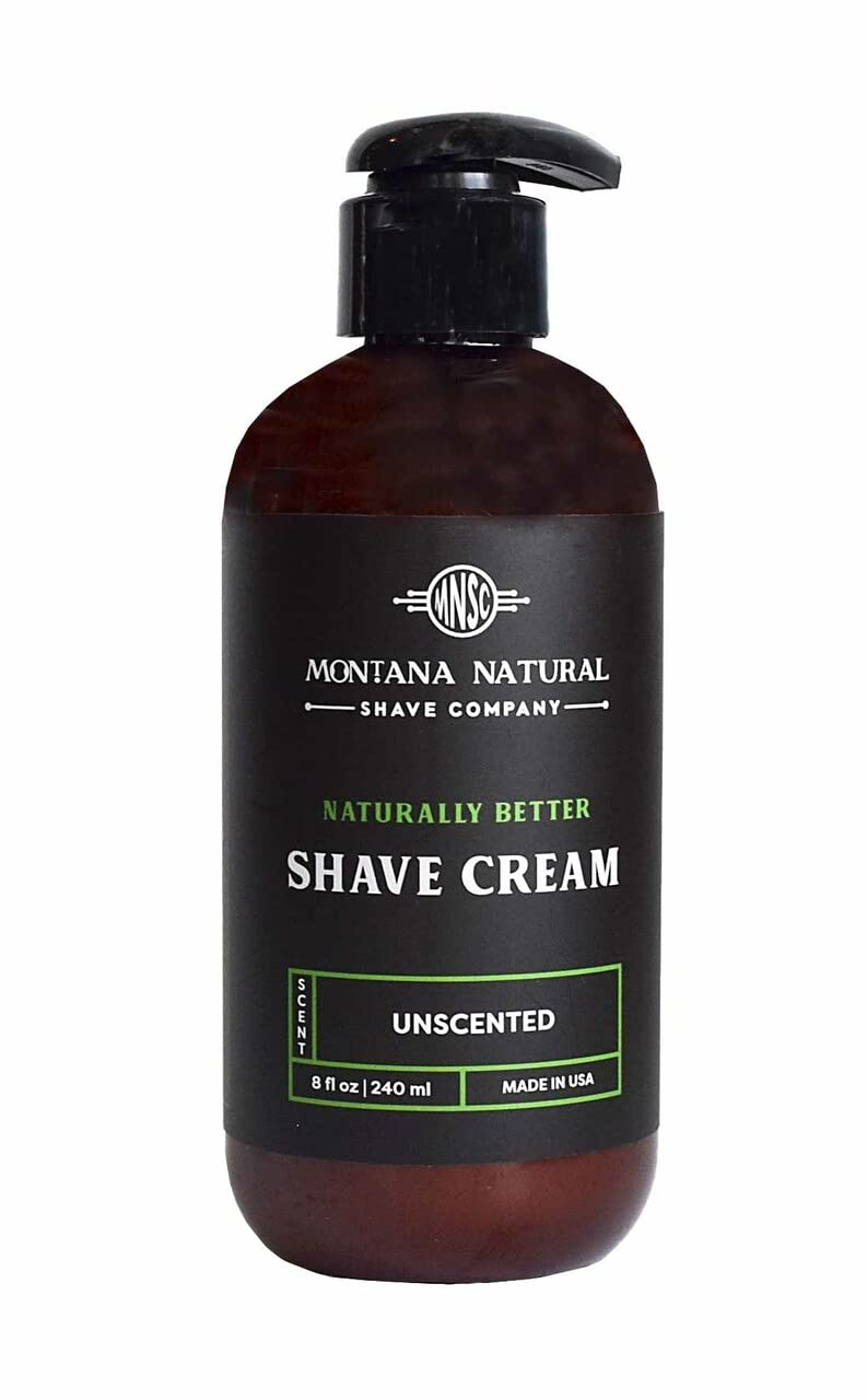 MNSC Unscented Naturally Better Pump Shave Cream - Smooth, Hypoallergenic, All-Natural, & Handcrafted in USA