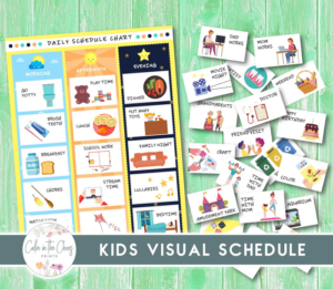 kids daily activity schedule printable - visual schedule for kids chores and activities - daily routine flowcart for children