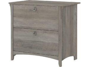 bush furniture salinas lateral 2 cabinet filing drawer | home office storage organizer, driftwood gray