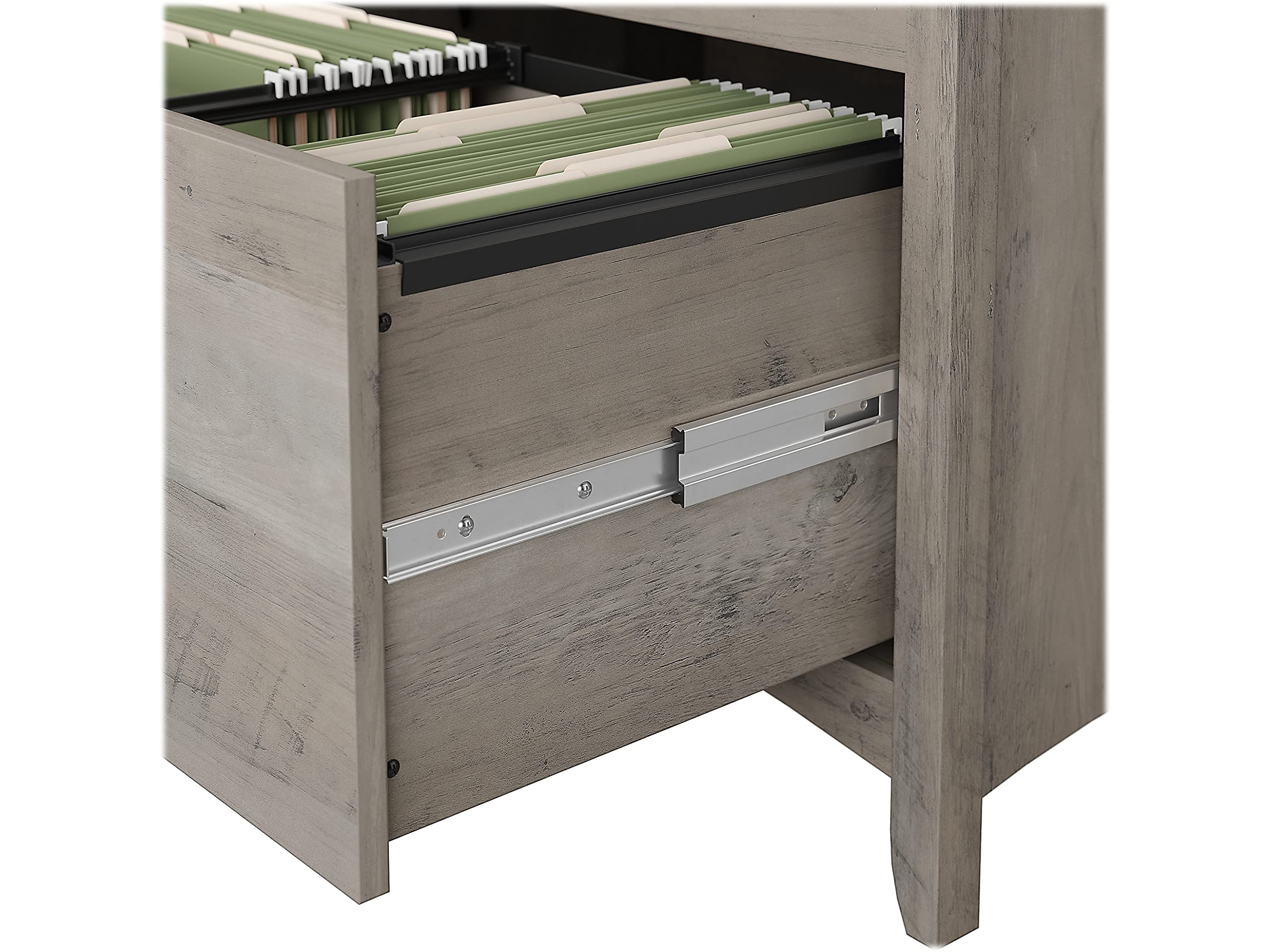 Bush Furniture Salinas Lateral 2 Cabinet Filing Drawer | Home Office Storage Organizer, Driftwood Gray