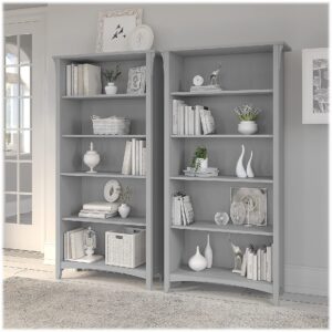 Salinas 5-Shelf 63-Inch H Tall Bookcase, Cape Cod Gray, 2/Set