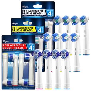 Replacement Toothbrush Heads Compatible with Oral-B Braun- 12 Pack – Best Oralb Compatible Electric Toothbrush- Fits Oral-B Floss, Cross, Precision, 3D, 1000, Kids, Sonic, Clean, Action &More