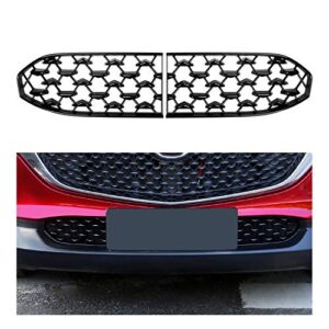 cdefg cx30 front grill mesh inserts trims front grille guard for 2019 2020 2021 2022 2023 mazda cx-30 car exterior accessories abs material(2pcs) (300mm for cx30 grilles)