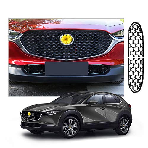 CDEFG CX30 Front Grill Mesh Inserts Trims Front Grille Guard for 2019 2020 2021 2022 2023 Mazda CX-30 Car Exterior Accessories ABS Material(2PCS) (300MM for CX30 Grilles)