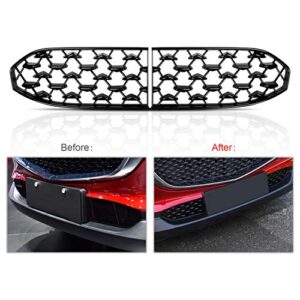 CDEFG CX30 Front Grill Mesh Inserts Trims Front Grille Guard for 2019 2020 2021 2022 2023 Mazda CX-30 Car Exterior Accessories ABS Material(2PCS) (300MM for CX30 Grilles)