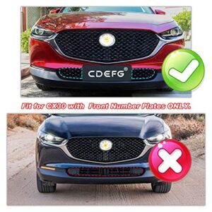 CDEFG CX30 Front Grill Mesh Inserts Trims Front Grille Guard for 2019 2020 2021 2022 2023 Mazda CX-30 Car Exterior Accessories ABS Material(2PCS) (300MM for CX30 Grilles)