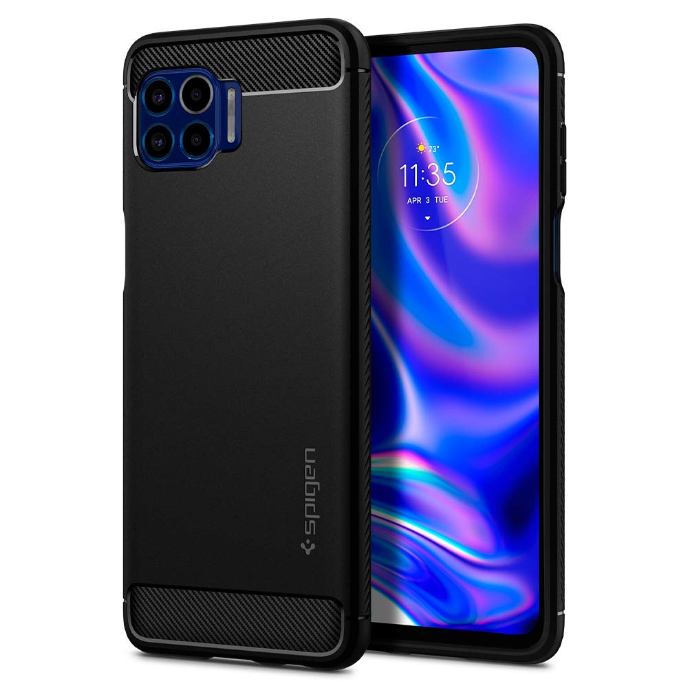 Spigen Rugged Armor Designed for Motorola One 5G Case (2020) - Matte Black