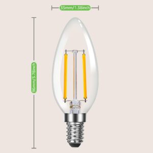 Lepro E12 LED Bulbs B11 C35 Chandelier Light Bulb Filament LED Candle Bulbs, Dimmable 5.5 watt 60W Equivalent, 500 Lumen 2700K Warm White, Ceiling Fan Bulb Candelabra Bulbs, Pack of 6