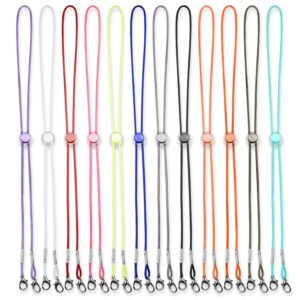 12-color pack unisex adjustable length face mask elastic lanyard strap, convenient neck cord slider retainer pressure relief ear loop extender holder lobster claw clasps polyester fabric adult and kid