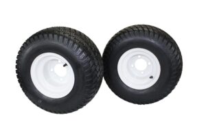 antego tire & wheel - set of two 18x9.50-8 4 ply tire & wheel assemblies | white 8x7 wheel | direct replacement for toro/exmark 110-6883, 120-2249 | suitable for golf carts & some craftsman mowers