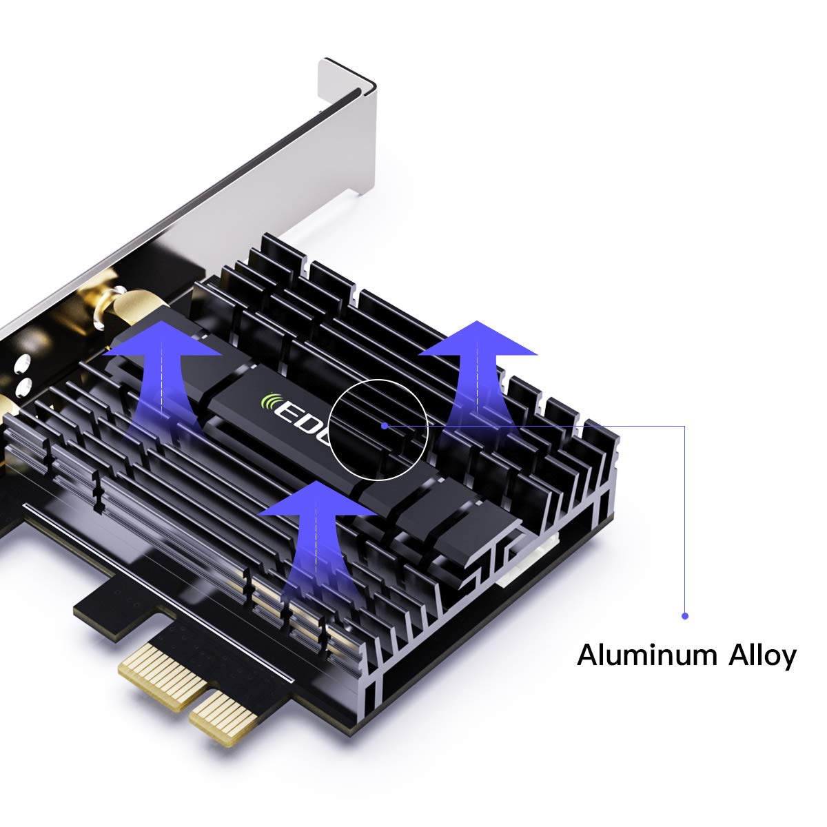 EDUP PCIe WiFi 6E Card, 802.11AX Bluetooth 5.2 AX5400M AX210NGW Heat Sink Tri-Band 6G/5.8G/2.4GHz WiFi 6 PCI-E Wireless Network Card for Desktop PC Support Windows 10/11 64-bit