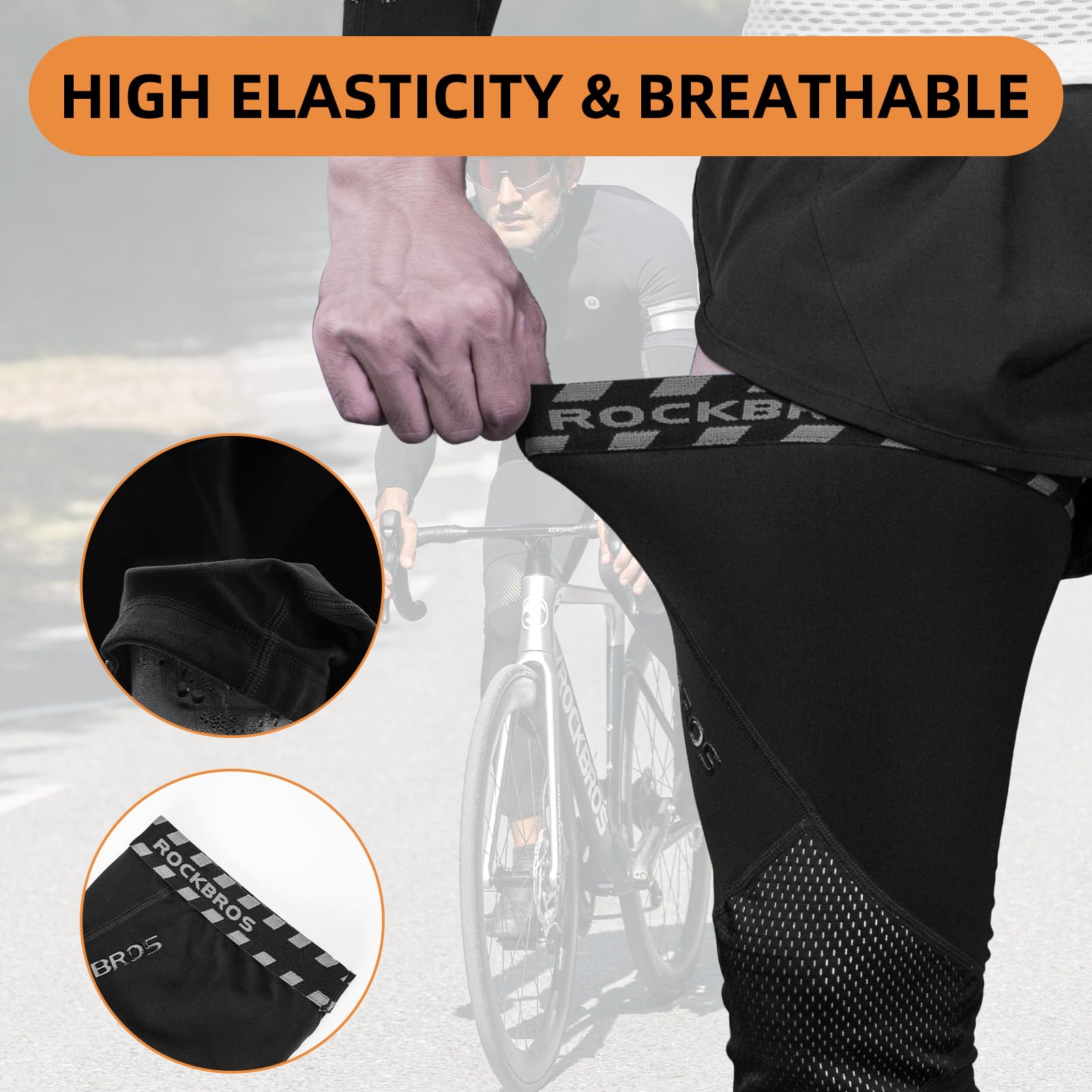 ROCKBROS Cycling Leg Warmers Thermal Long Leg Sleeves for Men Women Legwarmer