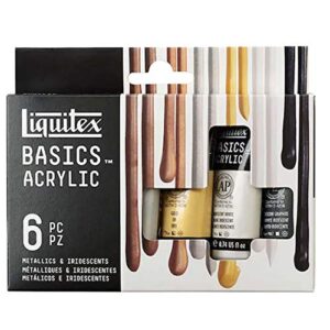 Liquitex Basics Metallics & Iridescents Acrylic Paint Set