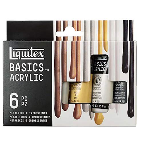 Liquitex Basics Metallics & Iridescents Acrylic Paint Set