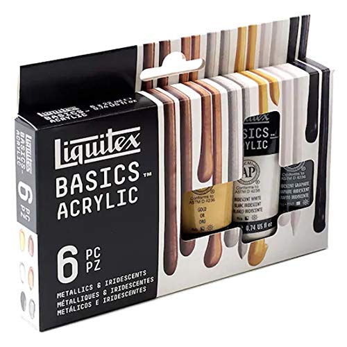 Liquitex Basics Metallics & Iridescents Acrylic Paint Set