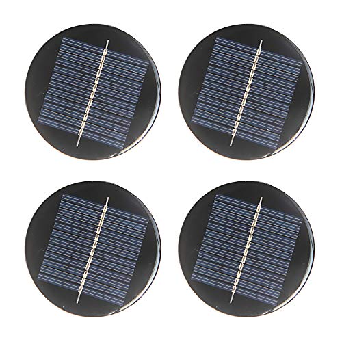 NUZAMAS Set of 4 Pieces 6V 80mm Micro Mini Solar Panel Cells, Wired, for Solar Power Energy, DIY Home, Garden Light, Science Projects - Toys - Battery Charger