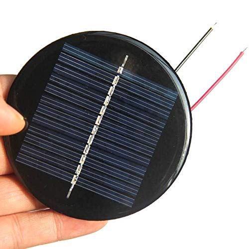 NUZAMAS Set of 4 Pieces 6V 80mm Micro Mini Solar Panel Cells, Wired, for Solar Power Energy, DIY Home, Garden Light, Science Projects - Toys - Battery Charger