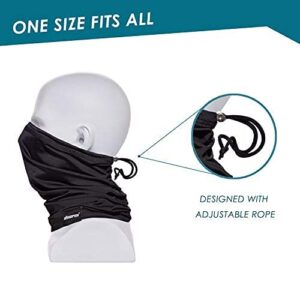 Neck Gaiter Face Mask Washable, Cloth Face Masks Bandana Balaclava Cover Shield (A-Solid-Black-2, 2)